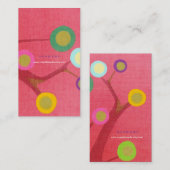 Carte de visite Fleurs Branches Rose (Devant / Derrière)