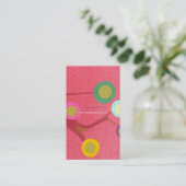 Carte de visite Fleurs Branches Rose (Debout devant)