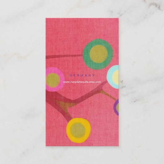 Carte de visite Fleurs Branches Rose (Devant)
