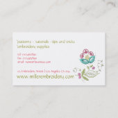 Carte De Visite Fleurs brodées Broderie Motif floral (Dos)