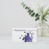 Carte De Visite Fleurs brouillées, bleues (Debout devant)