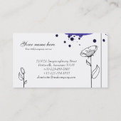 Carte De Visite Fleurs brouillées, bleues (Dos)