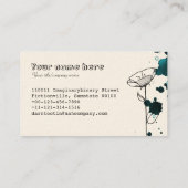 Carte De Visite Fleurs brouillées, bleues (Dos)