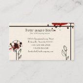 Carte De Visite Fleurs brouillées, rouges (Dos)