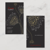 Carte De Visite Fleurs Brown Chrysanthème Élégant Chic Floral (Devant / Derrière)