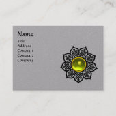 Carte De Visite FLEURS CELTIQUES NOIRES JAUNE TOPAZ GEM MONOGRAM g (Devant)