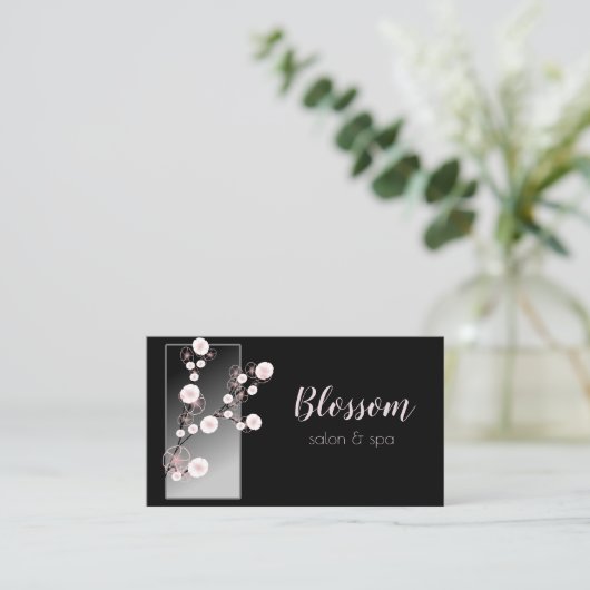 Carte De Visite Fleurs cerises (Debout devant)