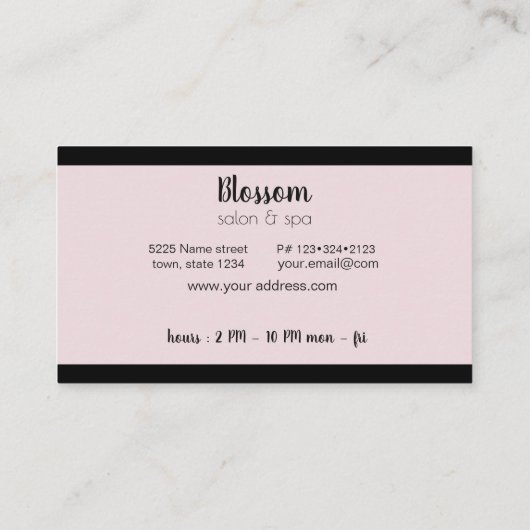 Carte De Visite Fleurs cerises (Dos)