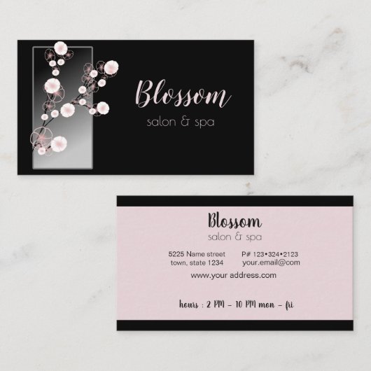 Carte De Visite Fleurs cerises (Devant / Derrière)