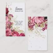 Carte De Visite Fleurs Chic Glam Modernes (Devant / Derrière)