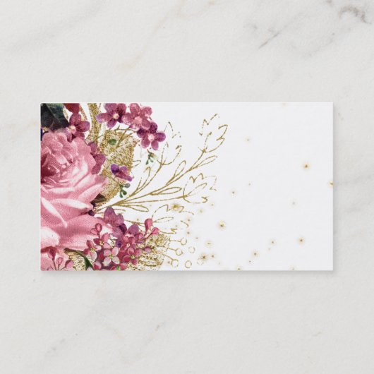 Carte De Visite Fleurs Chic Glam Modernes (Dos)