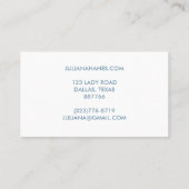 Carte De Visite Fleurs Chic Lotus Bleu Orange (Dos)