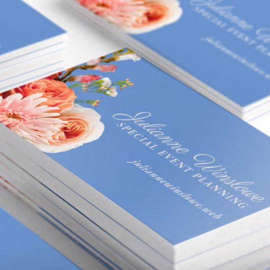 Carte De Visite Fleurs chic rose et bracelet sur pervent