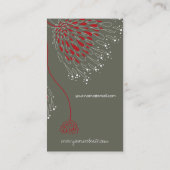 Carte De Visite Fleurs Chrysanthème Rouge Élégant Chic Floral (Dos)