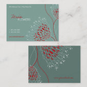 Carte De Visite Fleurs Chrysanthème Rouge Élégant Chic Floral (Devant / Derrière)