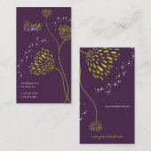 Carte De Visite Fleurs Chrysanthème Vert Élégant Chic Floral (Devant / Derrière)