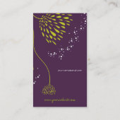 Carte De Visite Fleurs Chrysanthème Vert Élégant Chic Floral (Dos)