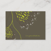 Carte De Visite Fleurs Chrysanthème Vert Élégant Chic Floral (Dos)