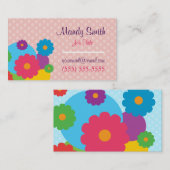 Carte De Visite Fleurs colorées (Devant / Derrière)