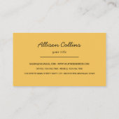 Carte De Visite Fleurs colorées à main jaune (Dos)