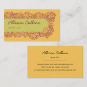 Carte De Visite Fleurs colorées à main jaune (Devant / Derrière)