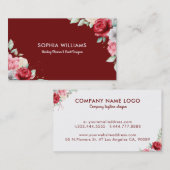 Carte De Visite Fleurs colorées accents d'angle (Devant / Derrière)