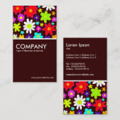 Carte De Visite Fleurs colorées - Brown foncé (Devant / Derrière)