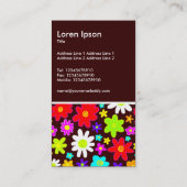 Carte De Visite Fleurs colorées - Brown foncé (Dos)