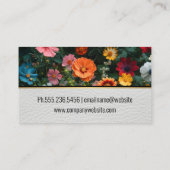 Carte De Visite Fleurs colorées | Cuir (Dos)