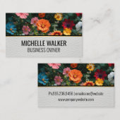 Carte De Visite Fleurs colorées | Cuir (Devant / Derrière)