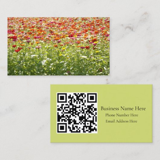Carte De Visite Fleurs colorées de printemps (Devant / Derrière)