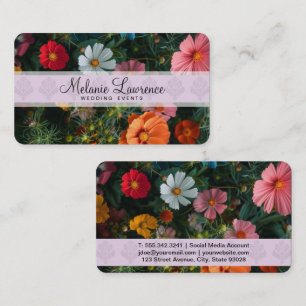 Carte De Visite Fleurs Colorées Jardin Nature