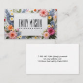 Carte De Visite Fleurs colorées mixtes (Devant / Derrière)