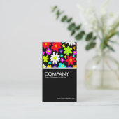 Carte De Visite Fleurs colorées - Noir (Debout devant)