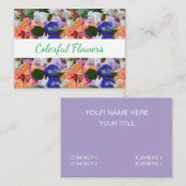 Carte De Visite Fleurs colorées Photo (Devant / Derrière)