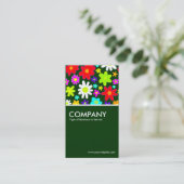 Carte De Visite Fleurs colorées - Vert foncé (Debout devant)