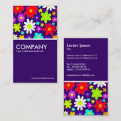 Carte De Visite Fleurs colorées - Violet foncé (Devant / Derrière)