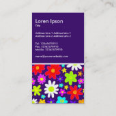 Carte De Visite Fleurs colorées - Violet foncé (Dos)