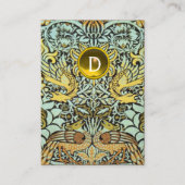 Carte De Visite FLEURS, COQUES DE PAIX ET DRAGONS MONOGRAMME Kraft (Dos)