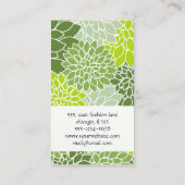 Carte De Visite Fleurs Dahlia, Floral, Fleuriste, Boutique De Fleu (Dos)