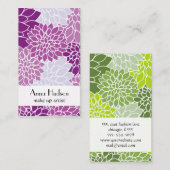 Carte De Visite Fleurs Dahlia, Floral, Fleuriste, Boutique De Fleu (Devant / Derrière)