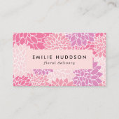 Carte De Visite Fleurs Dahlia Roses, Fleuriste, Boutique De Fleurs (Devant)