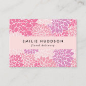 Carte De Visite Fleurs Dahlia Roses, Fleuriste, Boutique De Fleurs (Devant)