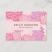 Carte De Visite Fleurs Dahlia Roses, Fleuriste, Boutique De Fleurs (Devant)
