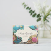 Carte De Visite Fleurs dans des OPTIONS des aquarelles (Debout devant)