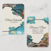 Carte De Visite Fleurs dans les aquarelles PAPIER et les OPTIONS (Devant / Derrière)