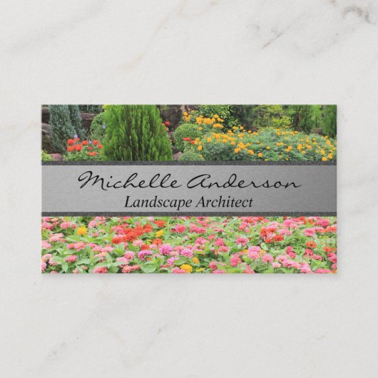 Carte De Visite Fleurs dans un jardin (Devant)