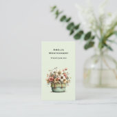 Carte De Visite Fleurs dans un pot Cozy Shabby Mignon (Debout devant)