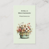 Carte De Visite Fleurs dans un pot Cozy Shabby Mignon (Devant)