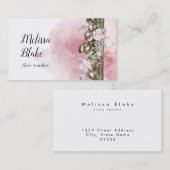 Carte De Visite fleurs d'aquarelle (Devant / Derrière)